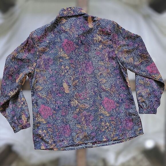 Vtg 90s multicolour snakeskin print button-down blouse - Picture 5 of 15